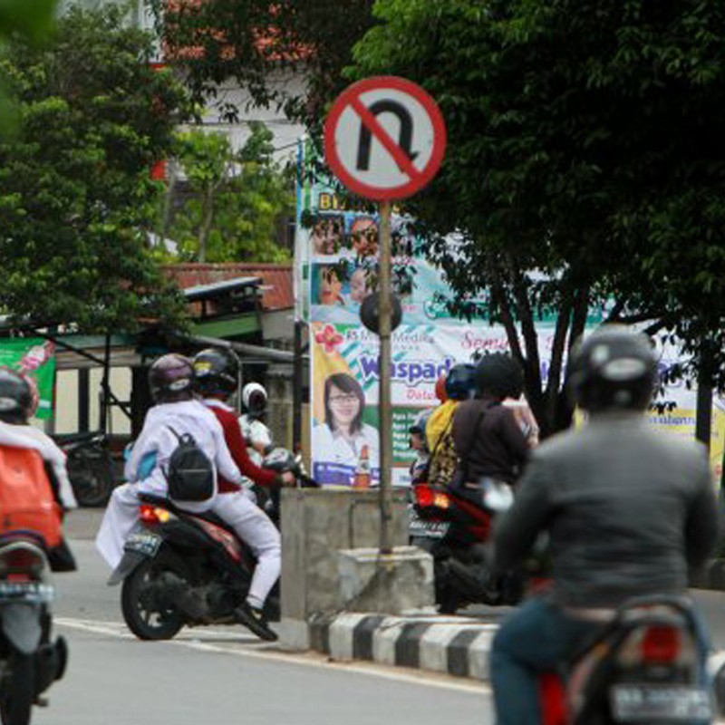 RP.3 No U-Turn Sign | Quality JKR Signboard Malaysia | Welldone