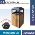 LD-WOSQ-246/W Artificial Wood Bin c/w Inner Liner - Welldone