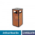LD-WOSQ-247/W Artificial Wood Bin c/w Inner Liner - Welldone