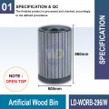 LD-WORB-296/W Artificial Wood Bin c/w Inner Liner - Welldone