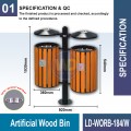 LD-WORB-184/W Artificial Wood Bin c/w Inner Liner - Welldone