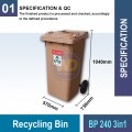 BP120/2403in1 Recycling Bin | Eco-Friendly Waste Management | Welldone