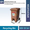 SOB120/2403in1 Recycling Bin | Eco-Friendly Waste Management | Welldone