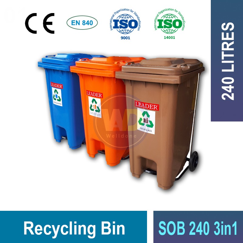 SOB120/2403in1 Recycling Bin | Eco-Friendly Waste Management | Welldone
