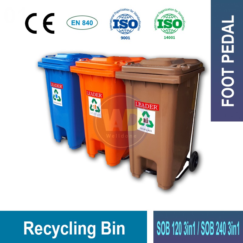 SOB120/2403in1 Recycling Bin | Eco-Friendly Waste Management | Welldone
