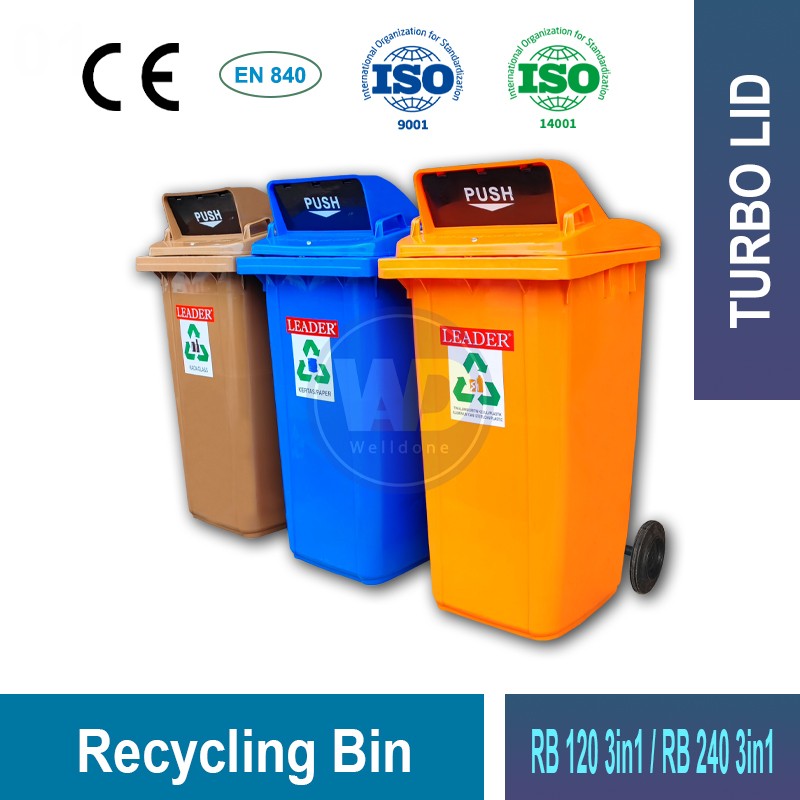 RB120/2403in1 Recycling Bin | Eco-Friendly Waste Management | Welldone