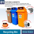 RB120/2403in1 Recycling Bin | Eco-Friendly Waste Management | Welldone