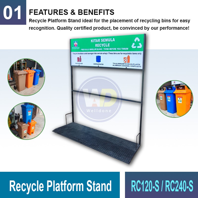 RC120/240-S Recycle Platform Stand | Eco-Friendly Waste Management | Welldone