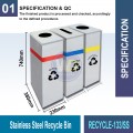 RECYCLE-133/134 S.S. Recycle Bin | Eco-Friendly Waste Solution | Welldone