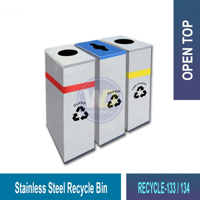 RECYCLE-133/134 S.S. Recycle Bin | Eco-Friendly Waste Solution | Welldone