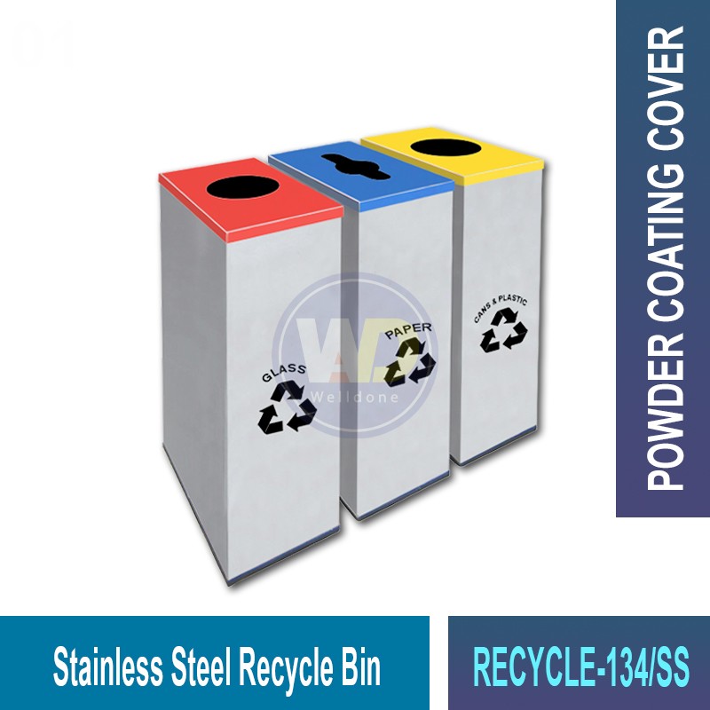 RECYCLE-133/134 S.S. Recycle Bin | Eco-Friendly Waste Solution | Welldone