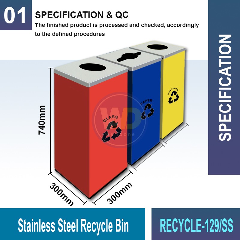 RECYCLE-129 S.S. Recycle Bin | Eco-Friendly Waste Solutions | Welldone
