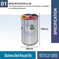 RECYCLE-139 S.S. Recycle Bin | Eco-Friendly Waste Solutions | Welldone