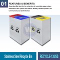RECYCLE-138 S.S. & Powder Coating Recycle Bin | Eco-Friendly Waste Solutions | Welldone