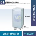 VT80(A)001 Volta 80 Fiberglass Bin | Open Top Bin - Welldone
