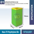 N70(A)001 Nana 70 Polyethylene Bin | Open Top Bin - Welldone