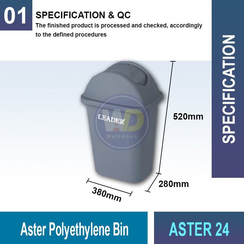 ASTER 24/35 Aster Polyethylene Bin | Quality Waste Bin MY - Welldone