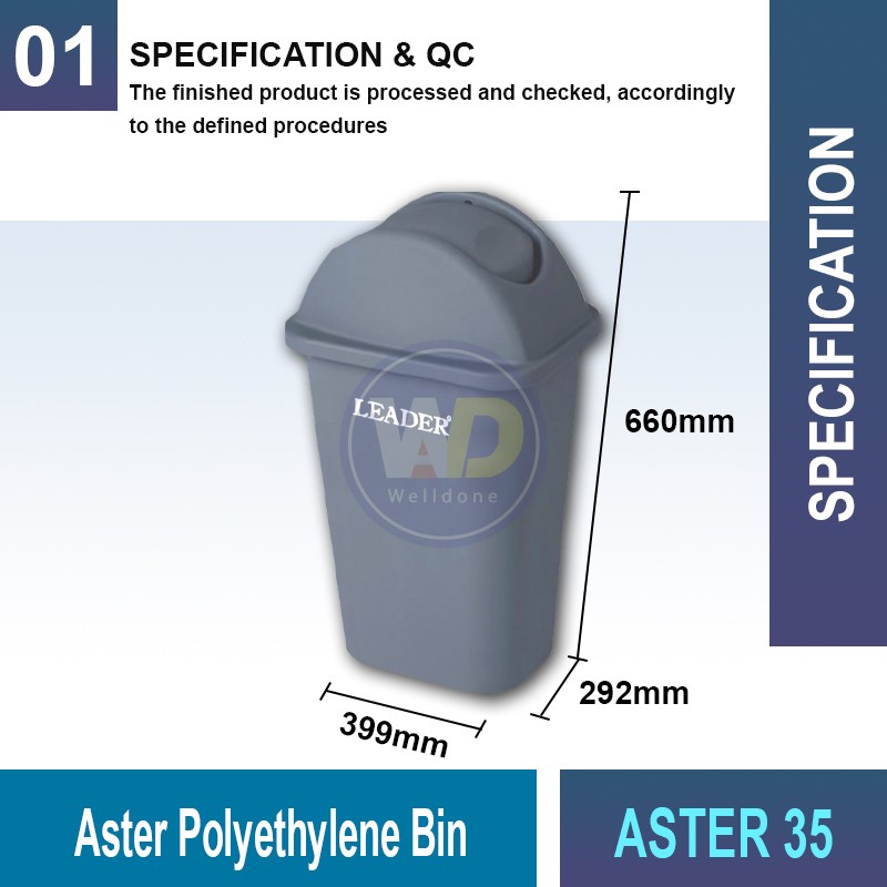 ASTER 24/35 Aster Polyethylene Bin | Quality Waste Bin MY - Welldone