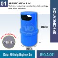 KO90(A)001 Koka 90 Polyethylene Bin | Quality Waste Bin MY - Welldone