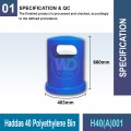 H40(A)001 Haddas 40 Polyethylene Bin | Quality Waste Bin MY - Welldone