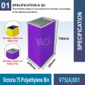 V75(A)001 Victoria 75 Polyethylene Bin | Quality Waste Bin MY - Welldone