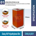 D90(A)001 Daisy 90 Polyethylene Bin | Quality Waste Bin MY - Welldone