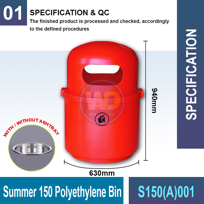 S150(A)001 Summer 150 Polyethylene Bin | Quality Waste Bin MY - Welldone
