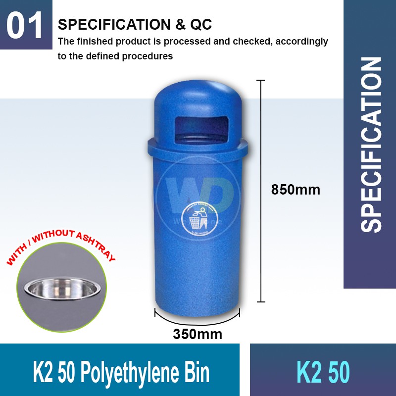 K2 50 Polyethylene Bin | Quality Waste Bin Malaysia - Welldone