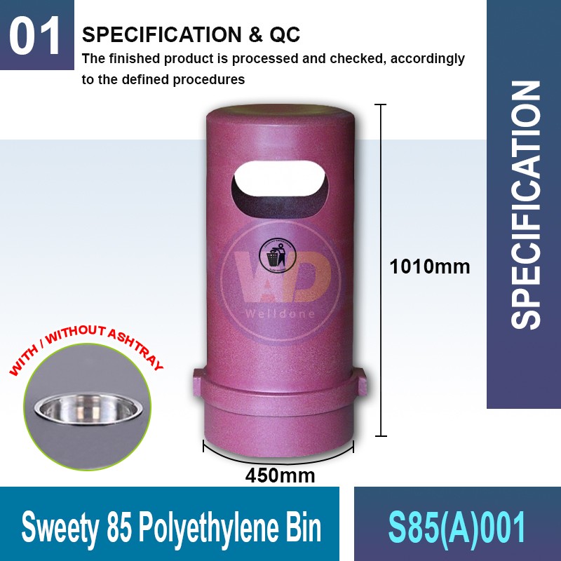S85(A)001 Sweety 85 Polyethylene Bin | Quality Waste Bin MY - Welldone