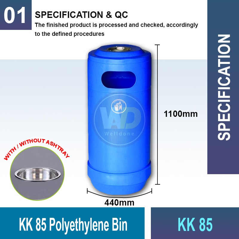 KK85(A)001 KK 85 Polyethylene Bin | Quality Waste Bin MY - Welldone