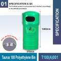 T100(A)001 Taurus 100 Polyethylene Bin | Quality Waste Bin MY - Welldone