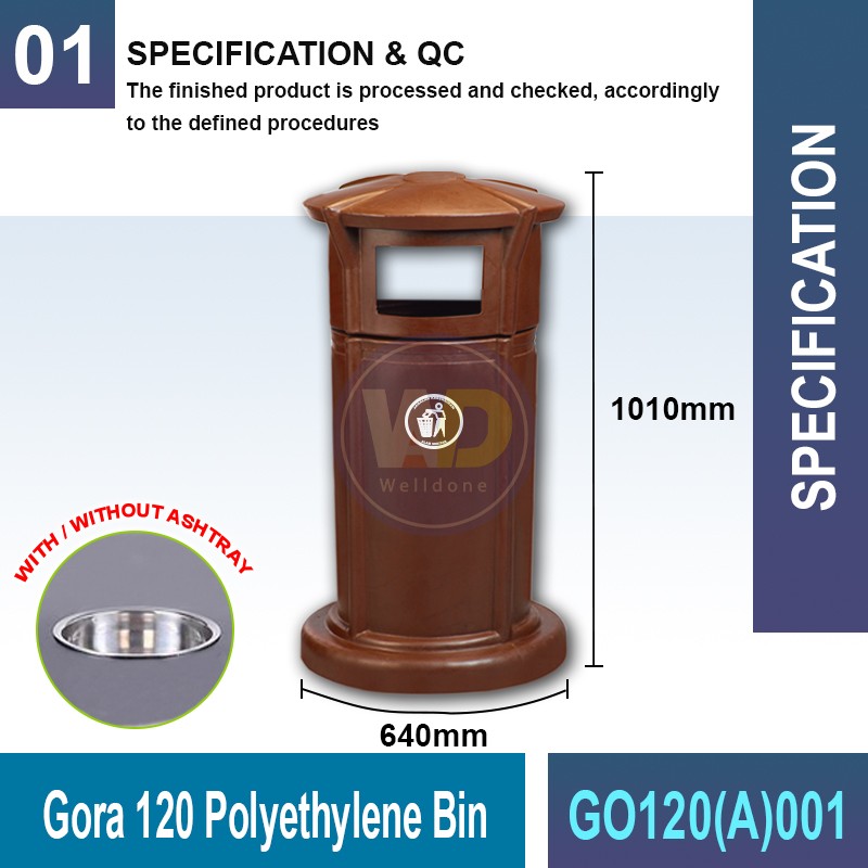 GO120(A)001 Gora 120 Polyethylene Bin | Quality Waste Bin MY - Welldone