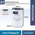 OC45(A)001 Ocean 45 Fiberglass Bin | Quality Waste Bin MY - Welldone