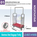 LD-BGT-416/SS S.S. Baggage Cart | Quality Trolley Cart MY | Welldone