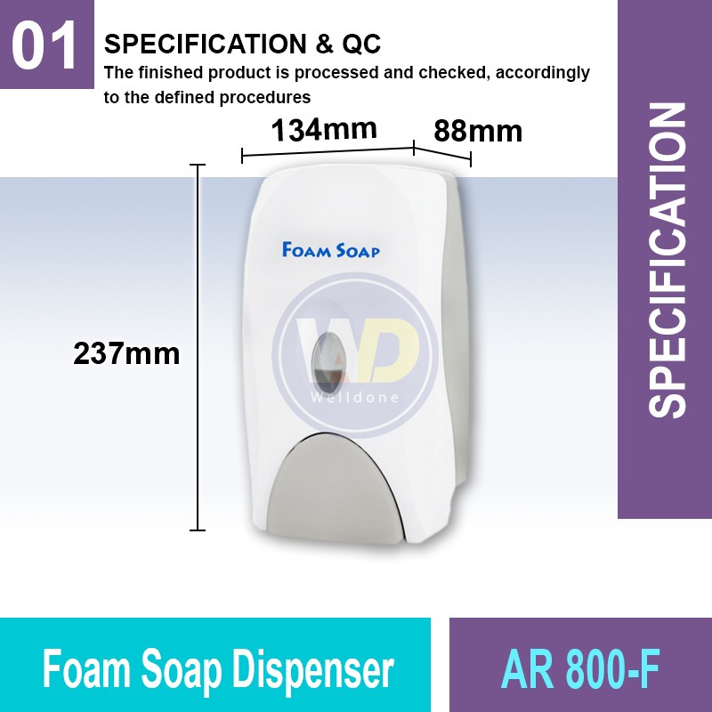 AR 800-F Foam Soap Dispenser | Quality Washroom Dispenser MY | Welldone