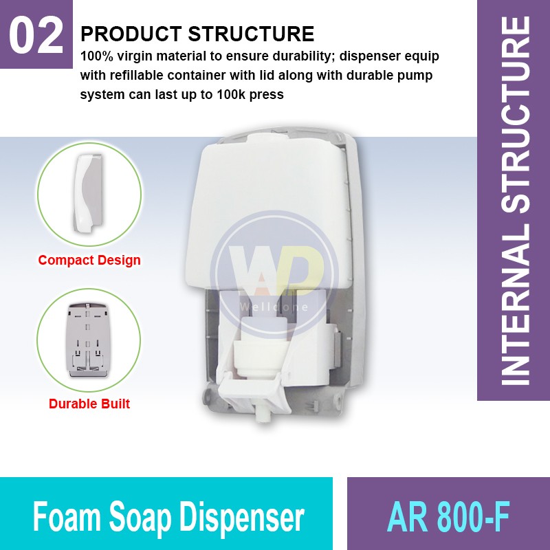 AR 800-F Foam Soap Dispenser | Quality Washroom Dispenser MY | Welldone
