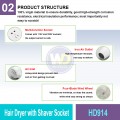 HD914 Hair Dryer with Shaver Socket | Quality Hand Dryer MY | Welldone