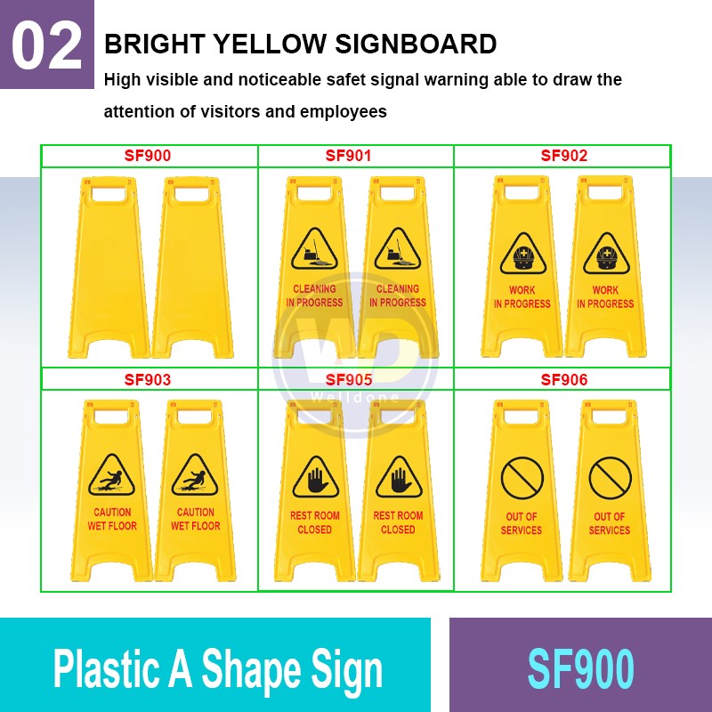 SF900 Plastic A Shape Sign | Quality Floor Safety Equipment MY | Welldone