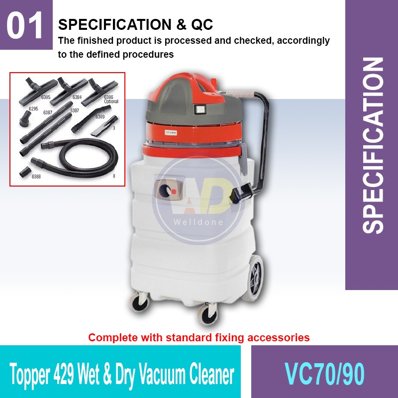 VC70/90 Topper 429 Wet & Dry Vacuum Cleaner | Vacuum Cleaner MY | Welldone