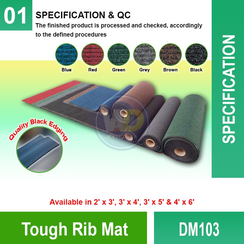 DM103 Tough Rib Mat | Quality Commercial Floormat Malaysia | Welldone