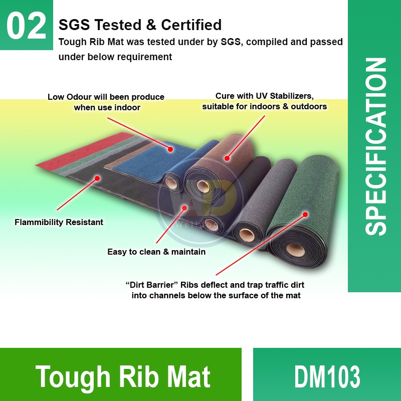 DM103 Tough Rib Mat | Quality Commercial Floormat Malaysia | Welldone