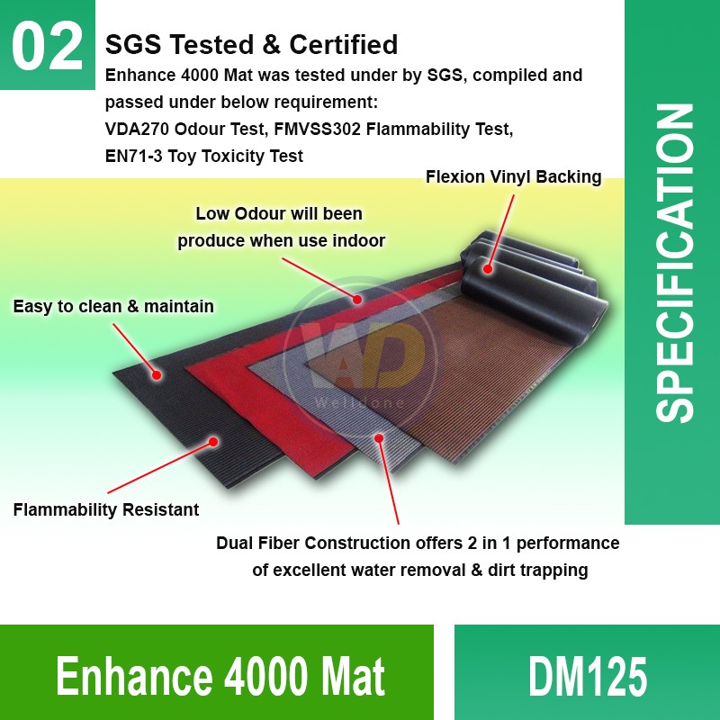 DM125 Enhance 4000 Mat | Quality Commercial Floormat MY | Welldone