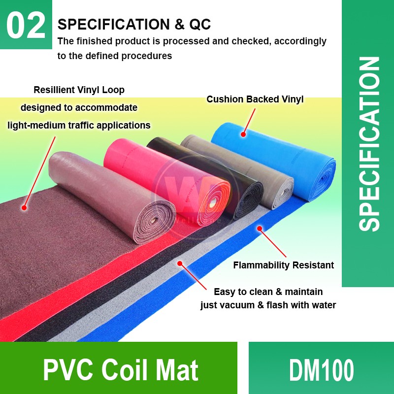 DM100 PVC Coil Mat | Quality Commercial Floormat Malaysia | Welldone