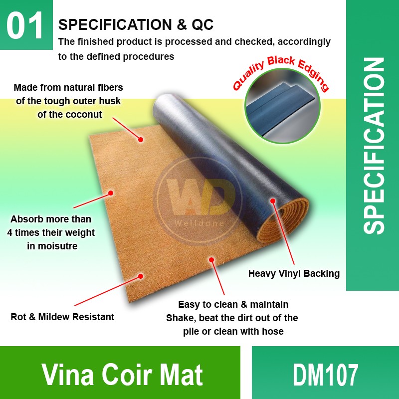 DM107 Vina Coir Mat | Quality Commercial Floormat Malaysia |Welldone