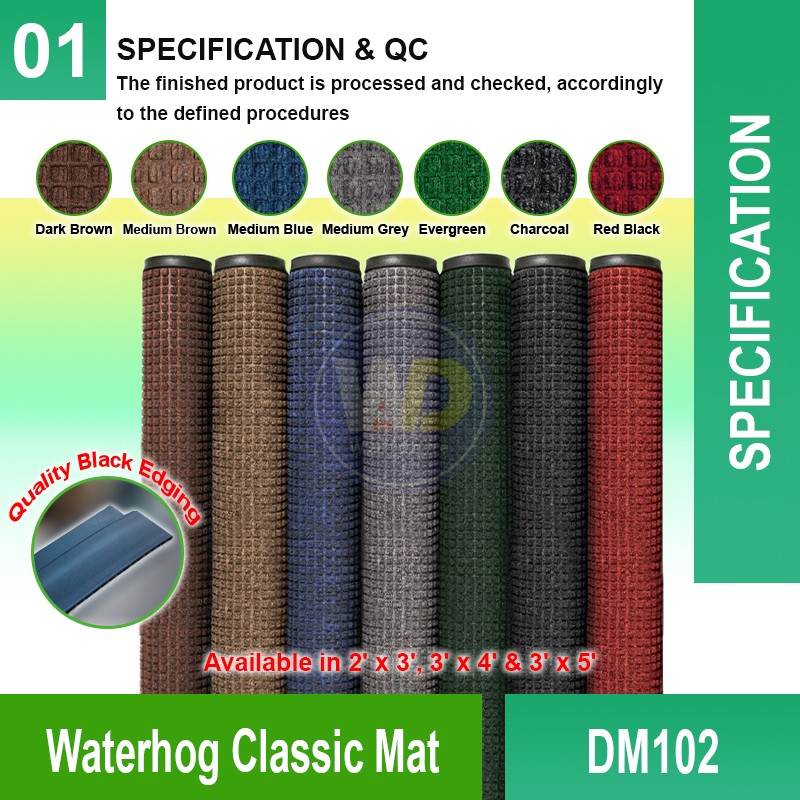 DM102 Waterhog Classic Mat | Quality Commercial Floormat MY | Welldone