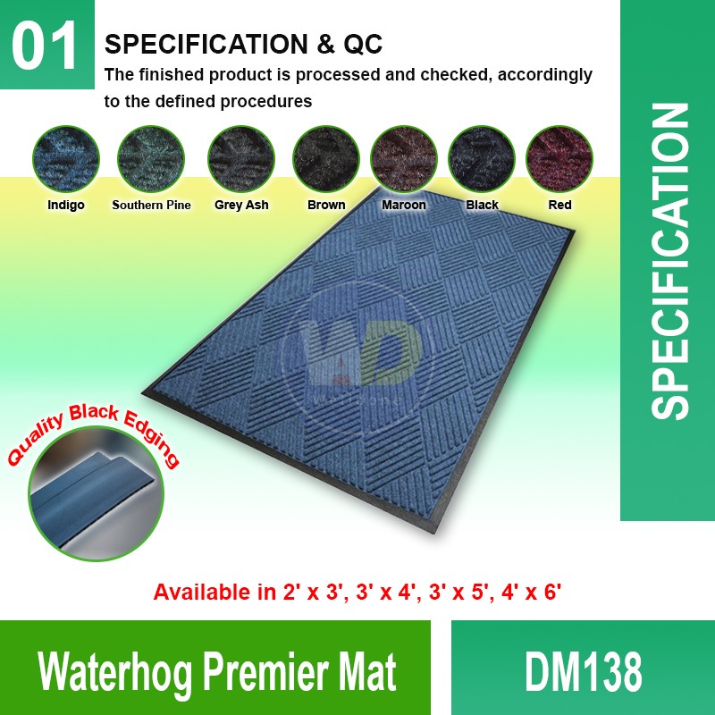 DM138 Waterhog Premier Mat | Quality Commercial Floormat MY | Welldone