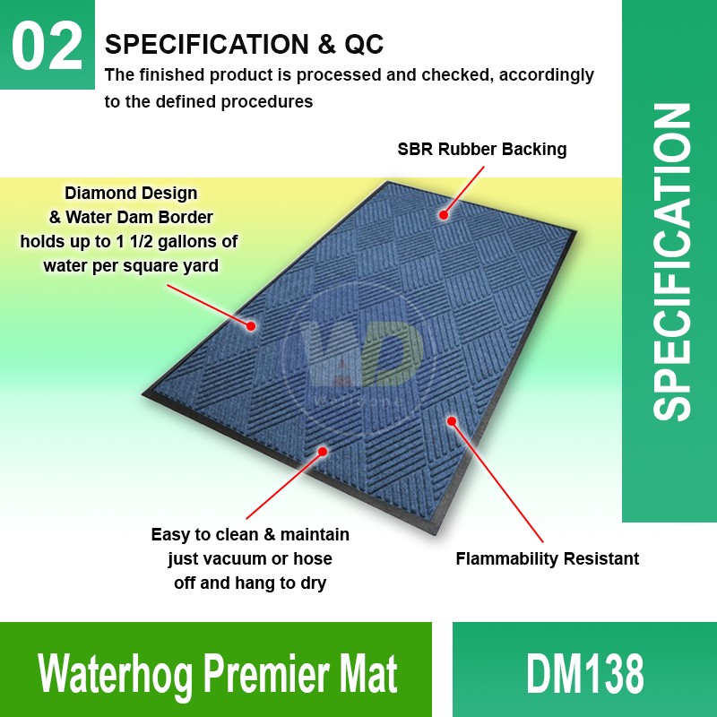 DM138 Waterhog Premier Mat | Quality Commercial Floormat MY | Welldone