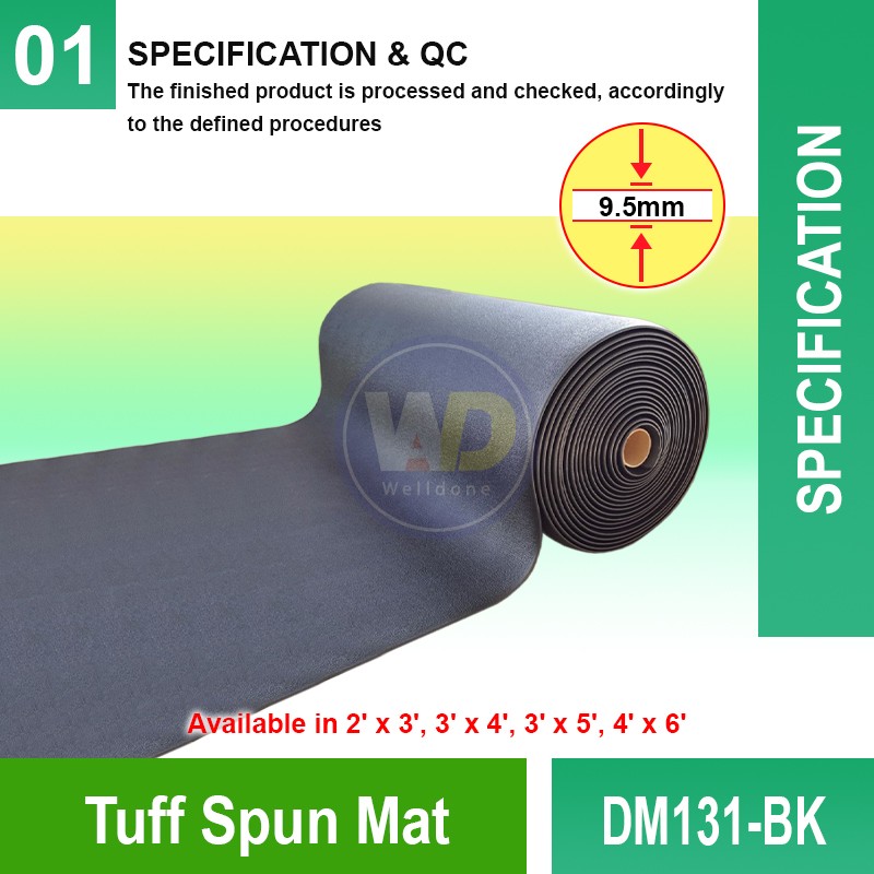 DM131-BK Tuff Spun Mat | Quality Commercial Floormat MY | Welldone
