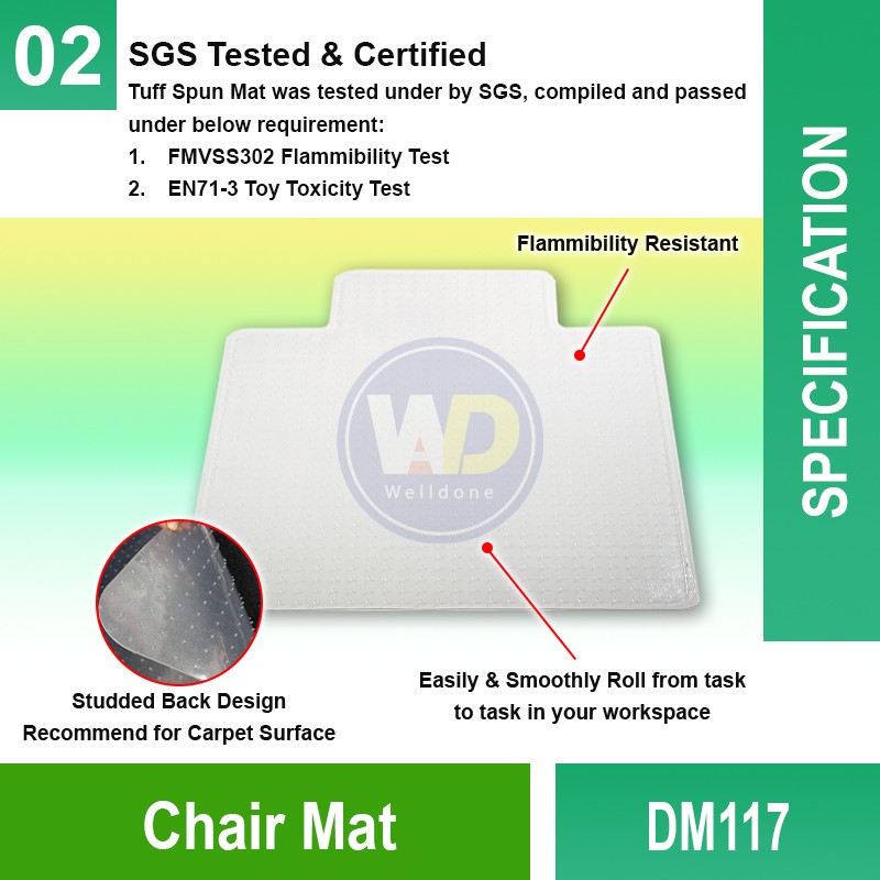 DM117 Chair Mat | Quality Commercial Floormat Malaysia | Welldone