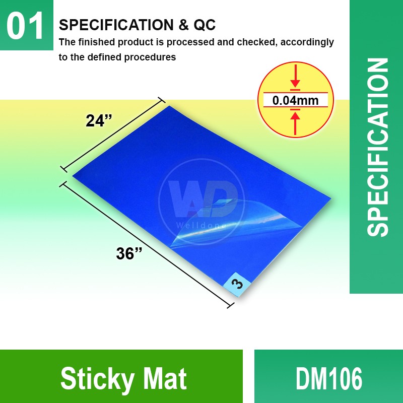 DM106 Sticky Mat | Quality Commercial Cleanroom Mat MY | Welldone